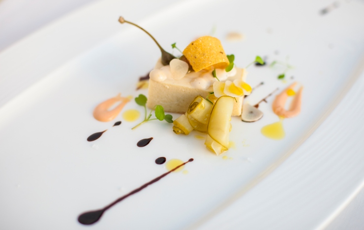 Piatto gourmet di un ristorante stellato