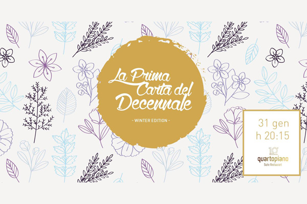 La prima carta del decennale - Quartopiano Suite Restaurant di Rimini