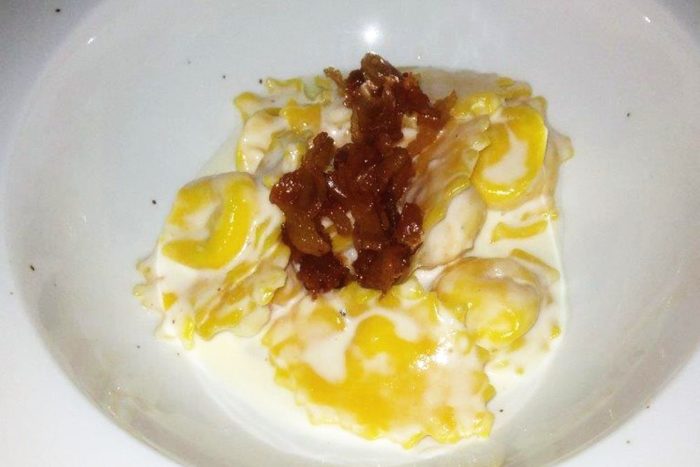 Osteria Erbaluce - Cappellettini con crema di parmigiano e guanciale marchigiano