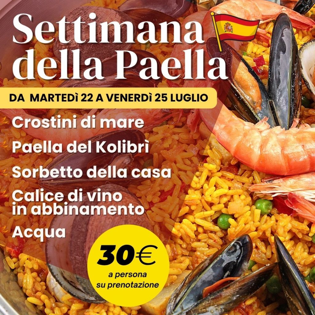 Delizie spagnole al Kolibrì di Savarna: una settimana di Paella