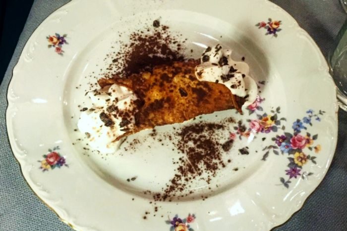 Cannolo romagnolo con spuma di mascarpone e scaglie di cioccolato - Osteria San Nicola - Forlimpopoli